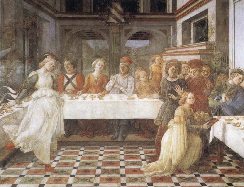 Fra Filippo Lippi The Feast of Herod Salome's Dance Sweden oil painting art